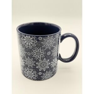Chic & Tonic Snowflake Mug 16oz Navy Blue NEW‎
